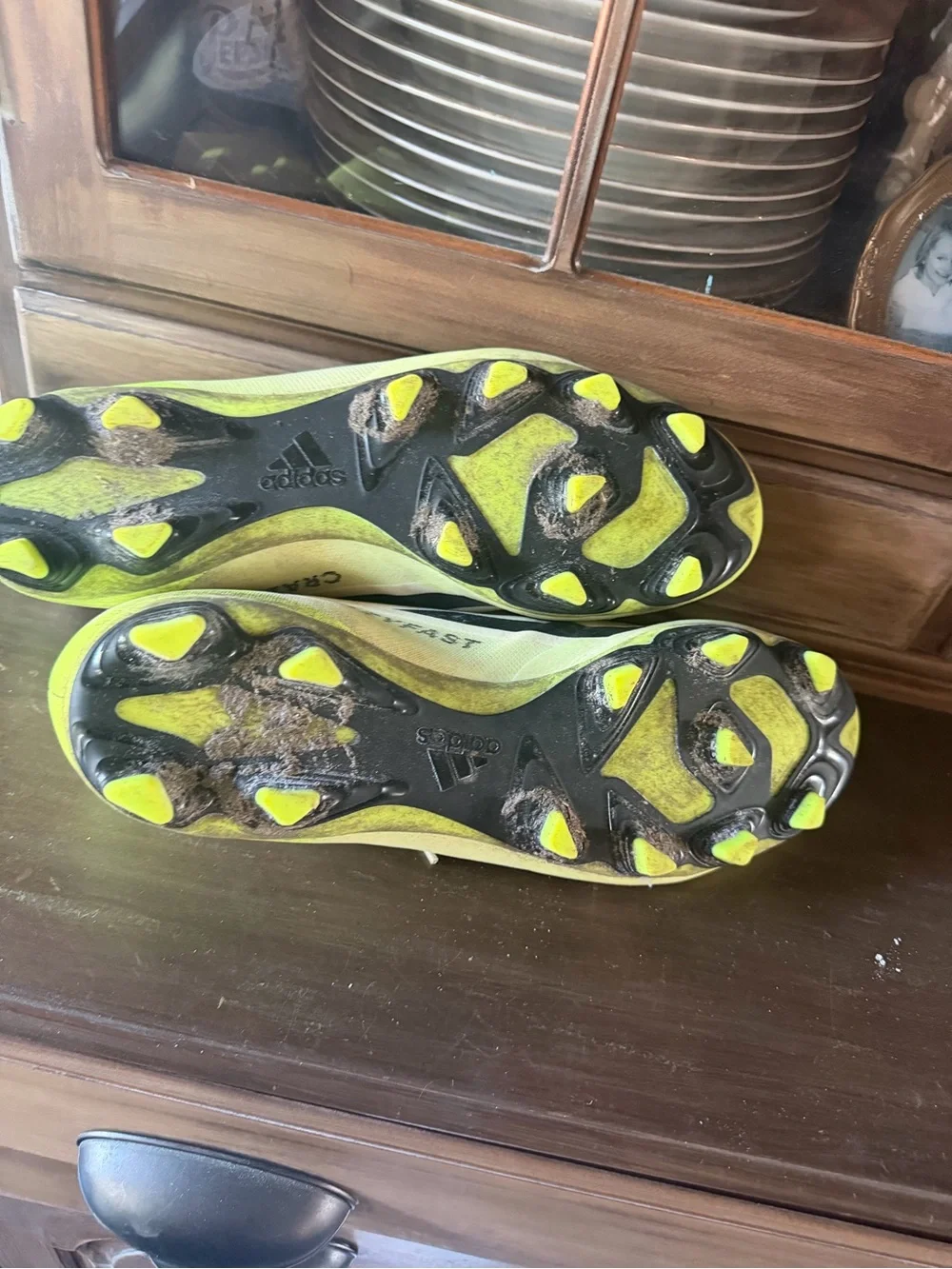 adidas Athletic Soccer Cleats in Neon Yellow and Black
